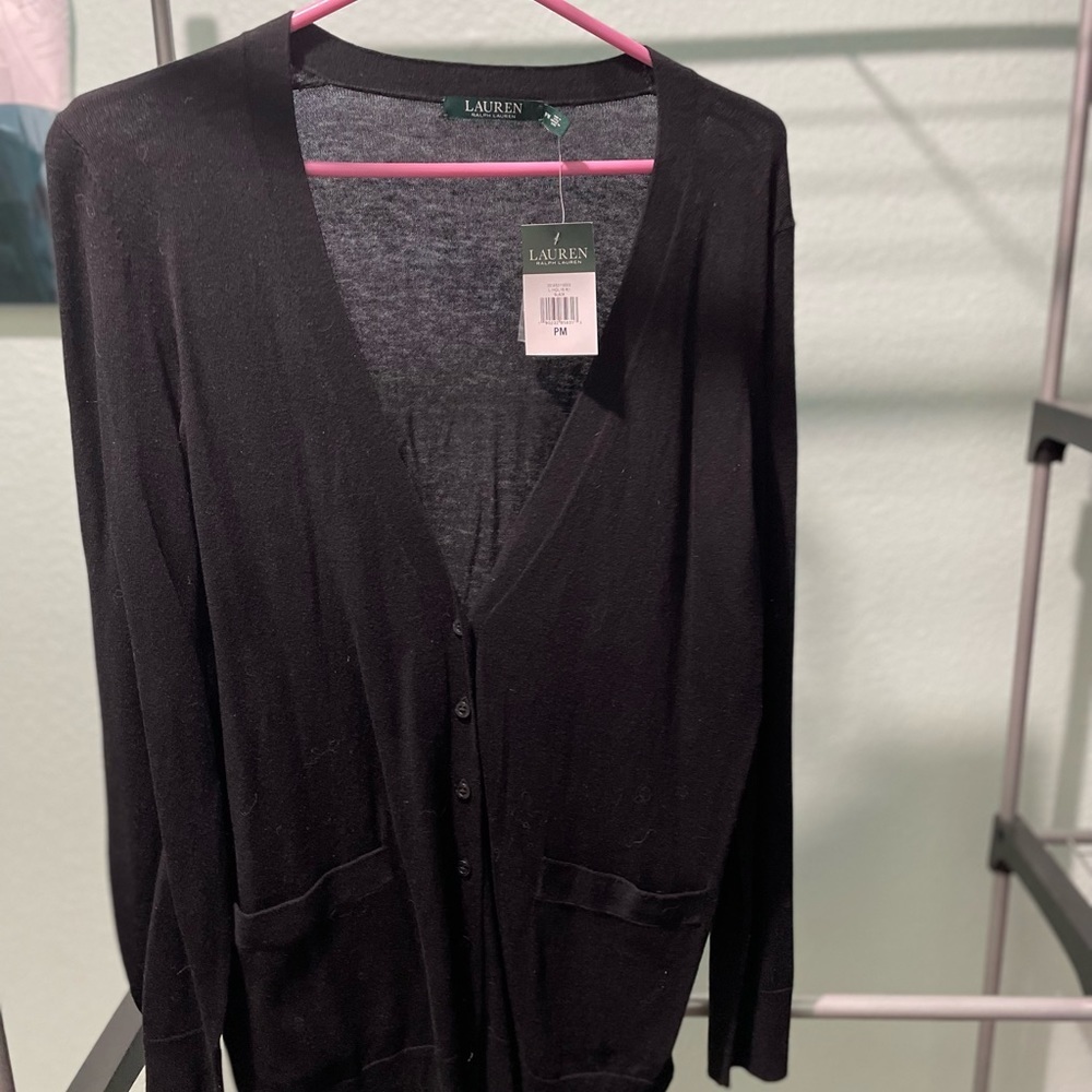 Lauren By Ralph Lauren Cardigan Button Down Petite